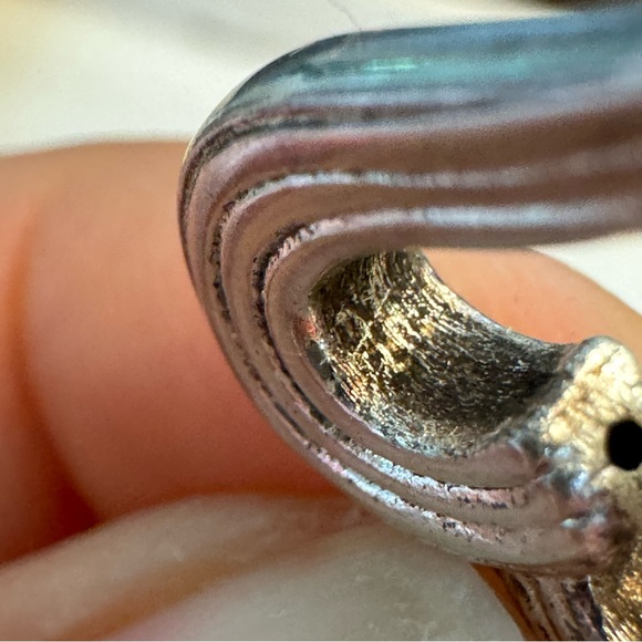 Sterling Silver 925 Wrapped Heart Pendant on Stainless Silver Tone Necklace - Picture 5 of 10